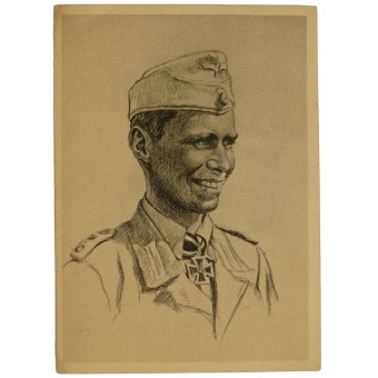 Caballero de la Cruz de Caballero postal Winrich Behr. Espenlaub militaria